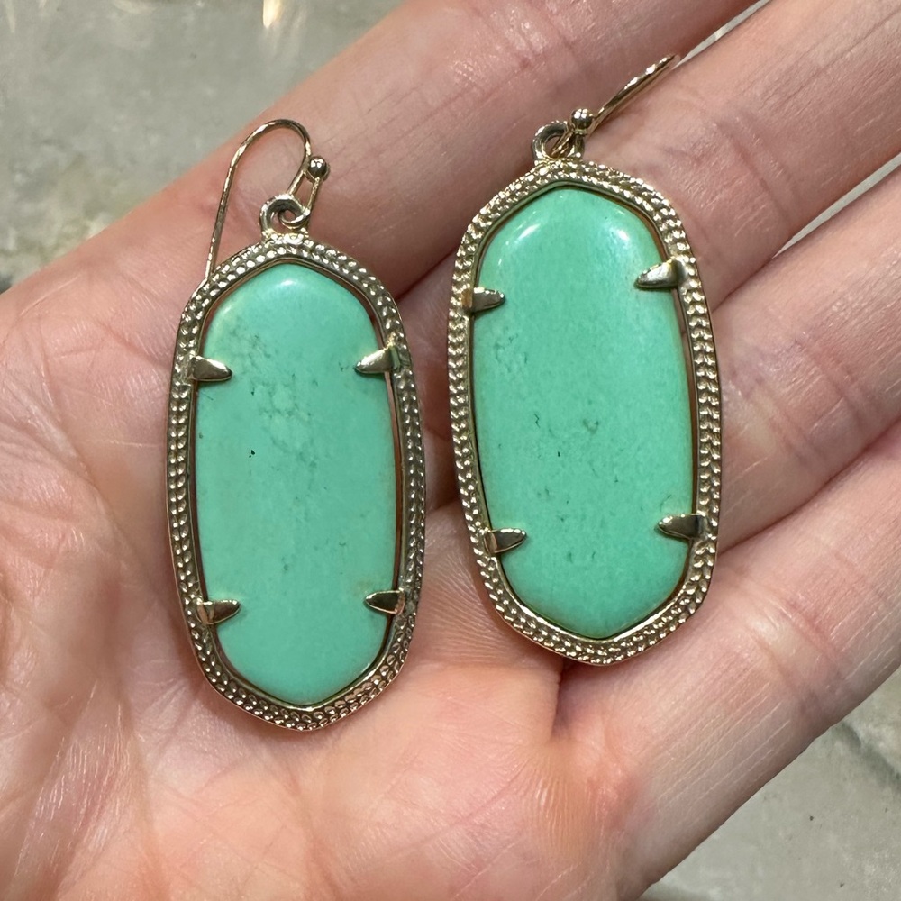kendra scott mint green and gold elle earrings